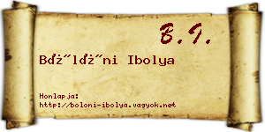 Bölöni Ibolya névjegykártya