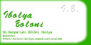 ibolya boloni business card