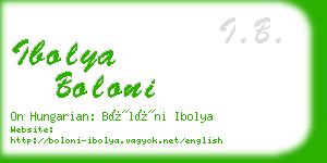 ibolya boloni business card